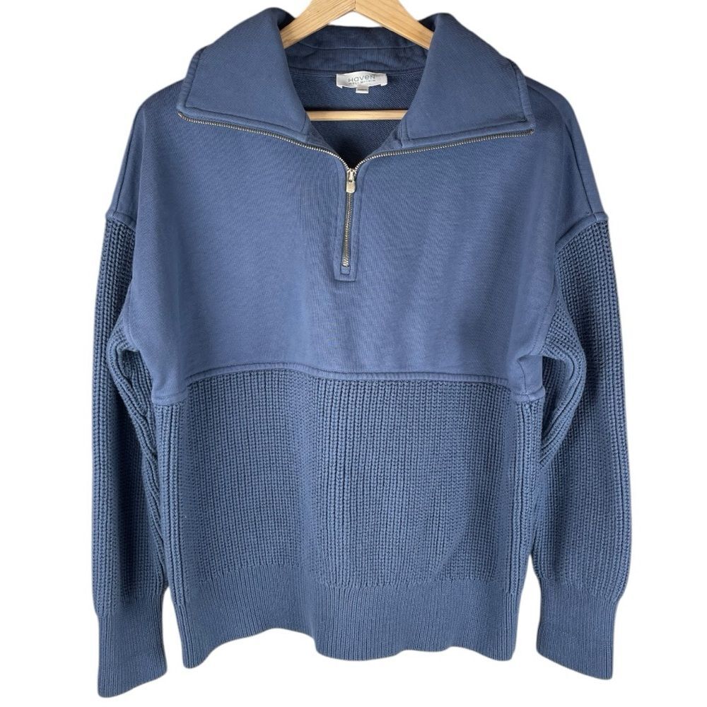Women's Blue Half-Zip Sweater (M/L)